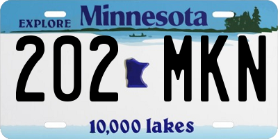 MN license plate 202MKN