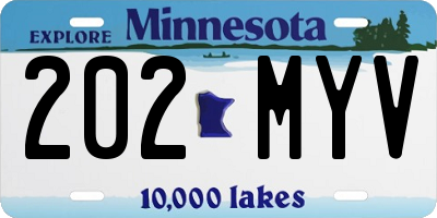 MN license plate 202MYV