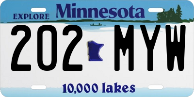 MN license plate 202MYW