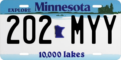 MN license plate 202MYY