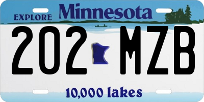 MN license plate 202MZB