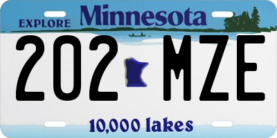 MN license plate 202MZE