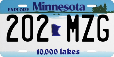 MN license plate 202MZG