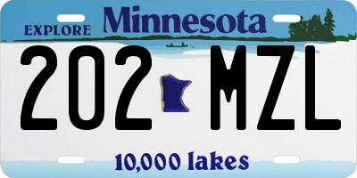 MN license plate 202MZL