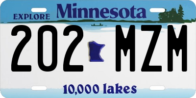 MN license plate 202MZM