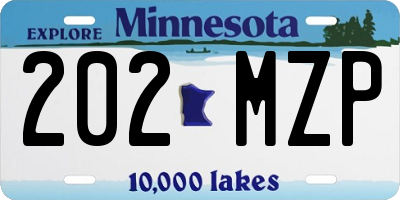 MN license plate 202MZP
