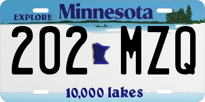 MN license plate 202MZQ