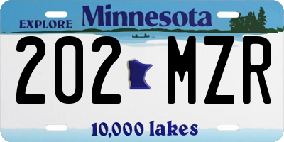 MN license plate 202MZR