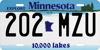 MN license plate 202MZU