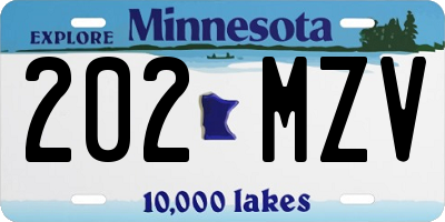 MN license plate 202MZV