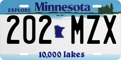 MN license plate 202MZX