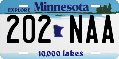 MN license plate 202NAA