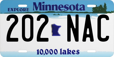 MN license plate 202NAC