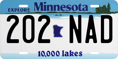 MN license plate 202NAD