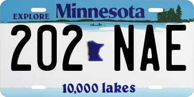 MN license plate 202NAE
