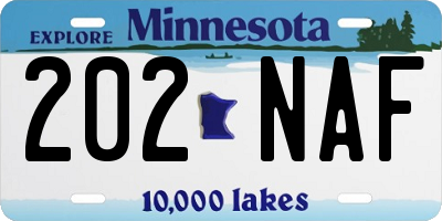 MN license plate 202NAF