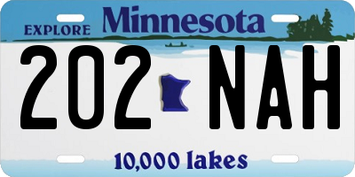 MN license plate 202NAH