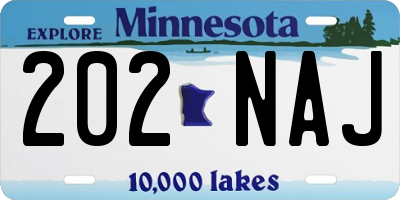 MN license plate 202NAJ