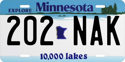MN license plate 202NAK