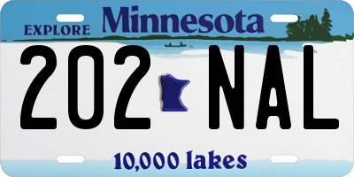 MN license plate 202NAL