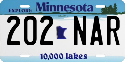 MN license plate 202NAR