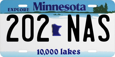 MN license plate 202NAS