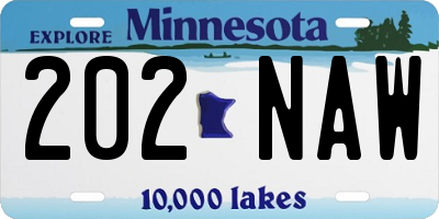 MN license plate 202NAW