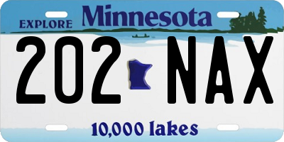 MN license plate 202NAX