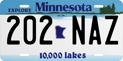 MN license plate 202NAZ