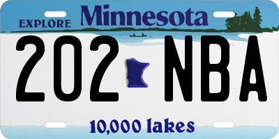MN license plate 202NBA