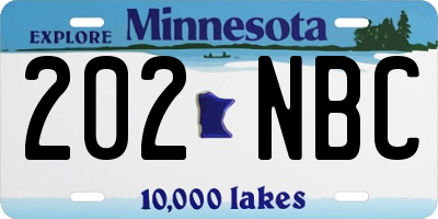 MN license plate 202NBC