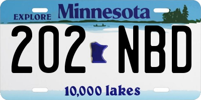 MN license plate 202NBD