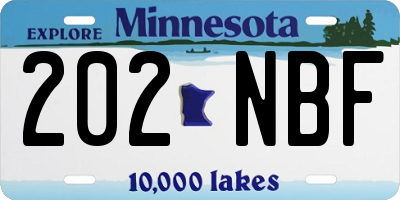 MN license plate 202NBF