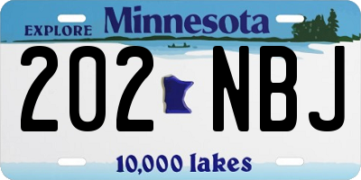 MN license plate 202NBJ