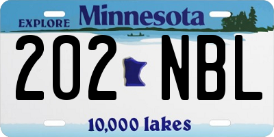 MN license plate 202NBL
