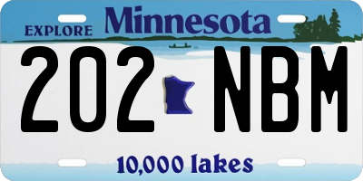 MN license plate 202NBM