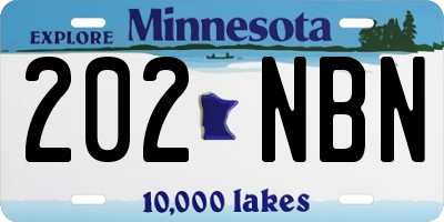 MN license plate 202NBN