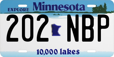 MN license plate 202NBP
