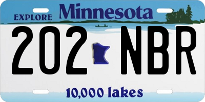 MN license plate 202NBR