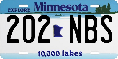 MN license plate 202NBS