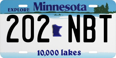 MN license plate 202NBT