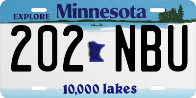 MN license plate 202NBU