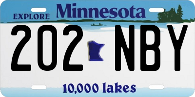 MN license plate 202NBY