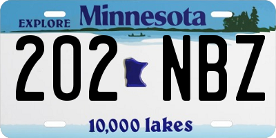 MN license plate 202NBZ