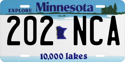 MN license plate 202NCA