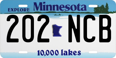 MN license plate 202NCB