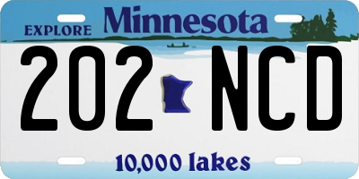 MN license plate 202NCD
