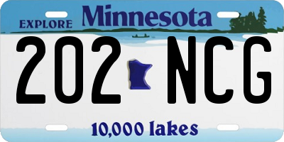 MN license plate 202NCG