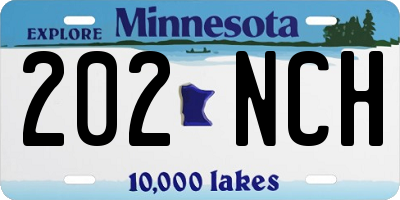 MN license plate 202NCH