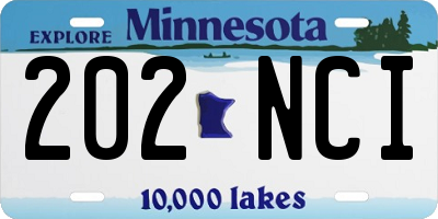 MN license plate 202NCI